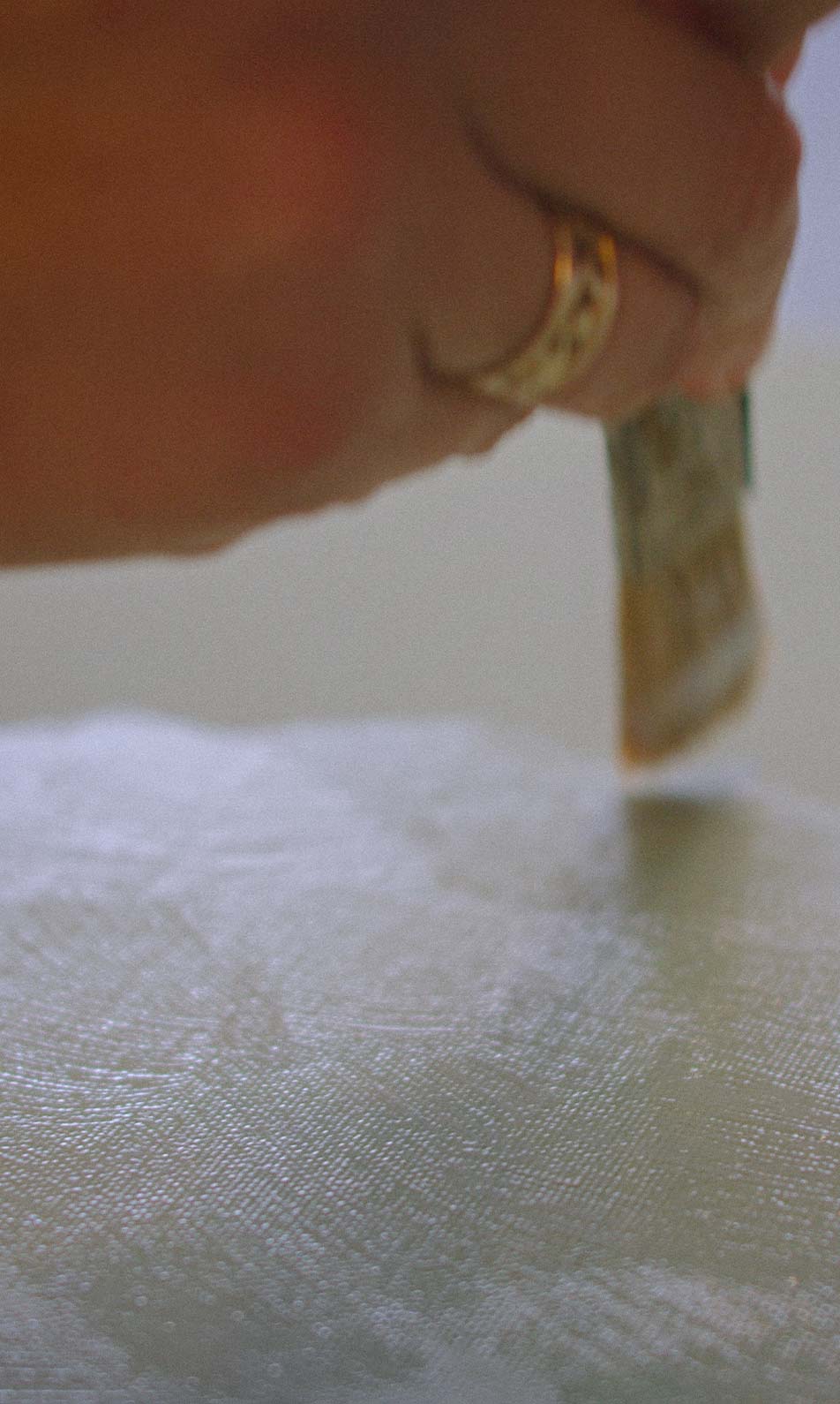 Marisa Veerman showing her art process for the exhibition, Way Of Being.